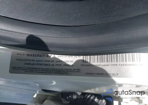 2015 Maserati Ghibli from USA, damaged, VIN ZAM57XSA5F1140401